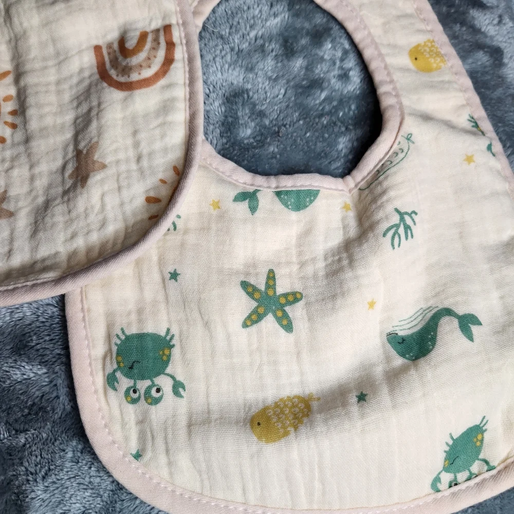 Sun and Sea Themed Baby Bib Set